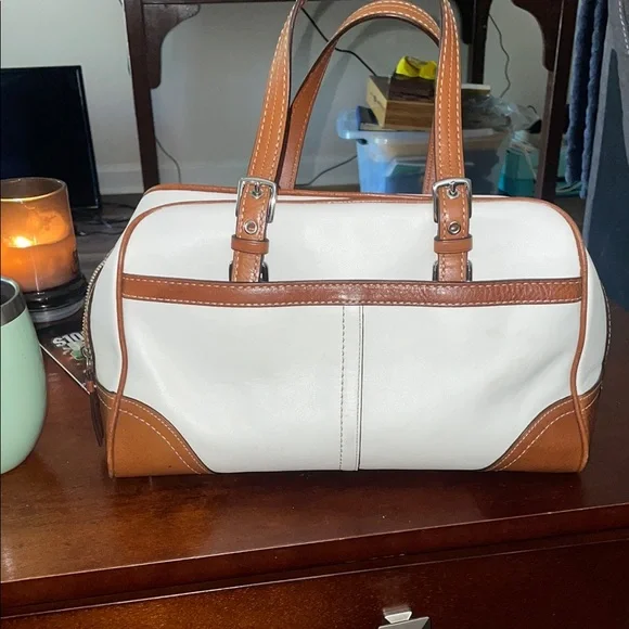 Coach Leather satchel, classic, white,  NWOT - Picture 6 of 12